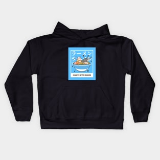 Cute Cats In Love With Ramen Kids Hoodie